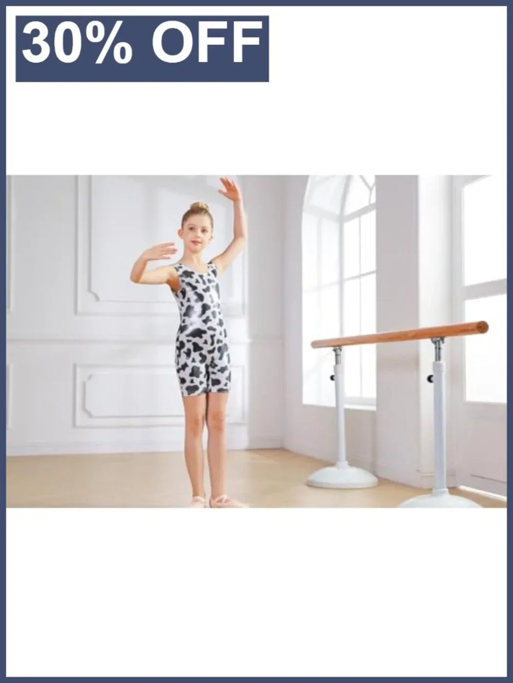 Girls Gymnastics Leotard Ballet Unitard with Shorts Sleeveless 85% Polyester